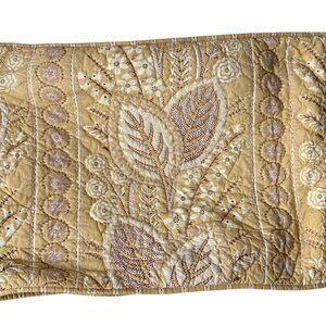 Restoration Hardware Quilted Pillow Sham Yellow Paisley Standard Pillowcase RefC